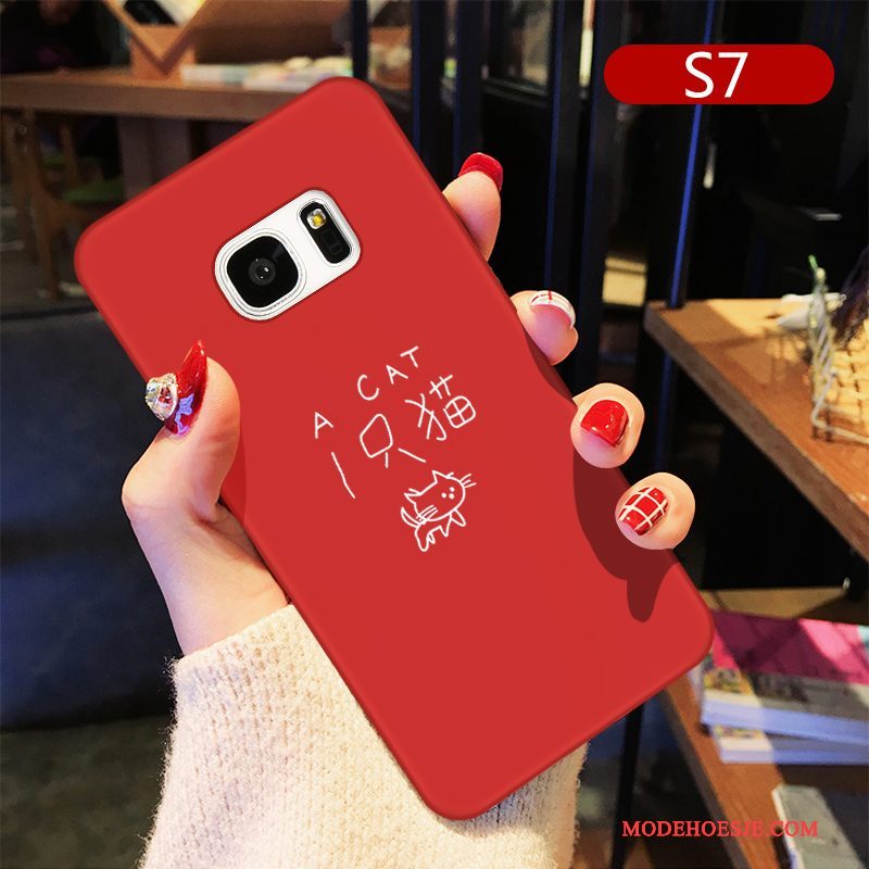 Hoesje Samsung Galaxy S7 Scheppend Mooie Lovers, Hoes Samsung Galaxy S7 Zacht Roodtelefoon