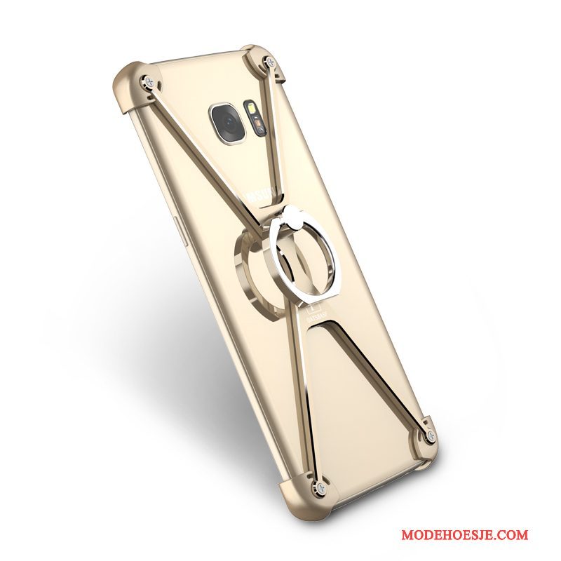 Hoesje Samsung Galaxy S7 Scheppend Omlijsting Anti-fall, Hoes Samsung Galaxy S7 Metaal Ring Goud