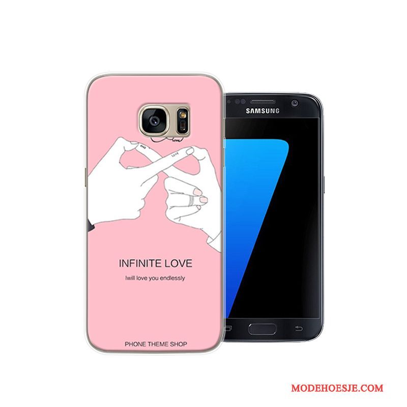 Hoesje Samsung Galaxy S7 Scheppend Persoonlijktelefoon, Hoes Samsung Galaxy S7 Bescherming Anti-fall Roze