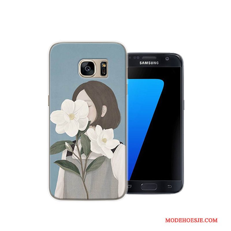 Hoesje Samsung Galaxy S7 Scheppend Persoonlijktelefoon, Hoes Samsung Galaxy S7 Bescherming Anti-fall Roze