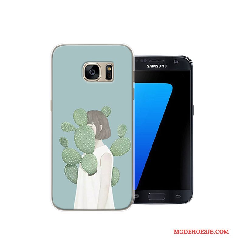 Hoesje Samsung Galaxy S7 Scheppend Persoonlijktelefoon, Hoes Samsung Galaxy S7 Bescherming Anti-fall Roze