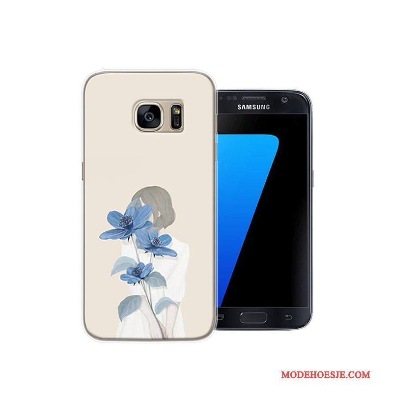 Hoesje Samsung Galaxy S7 Scheppend Persoonlijktelefoon, Hoes Samsung Galaxy S7 Bescherming Anti-fall Roze