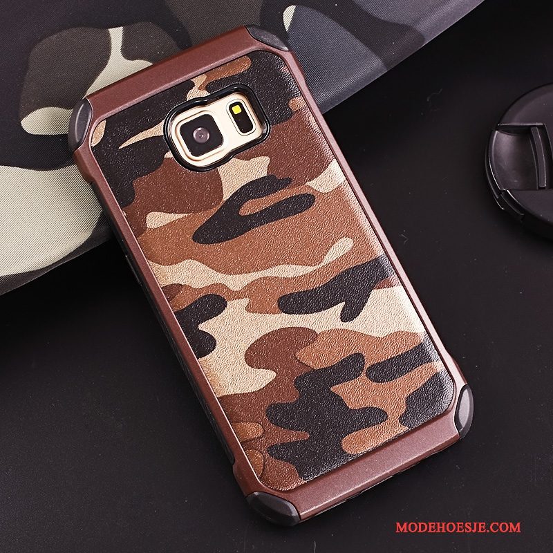 Hoesje Samsung Galaxy S7 Siliconen Camouflage Anti-fall, Hoes Samsung Galaxy S7 Bescherming Telefoon Ring