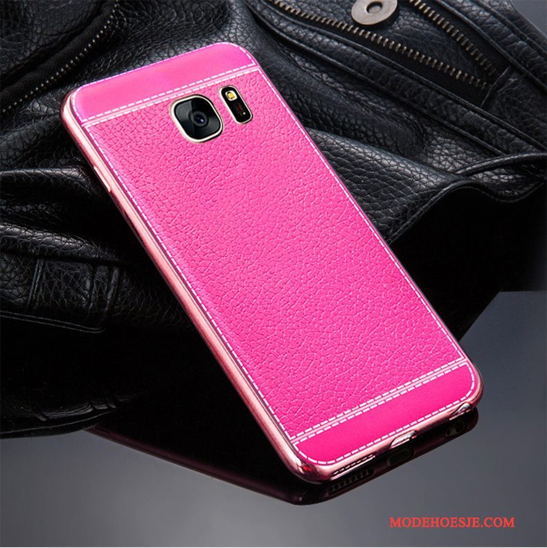 Hoesje Samsung Galaxy S7 Siliconen Rood Anti-fall, Hoes Samsung Galaxy S7 Bescherming Telefoon