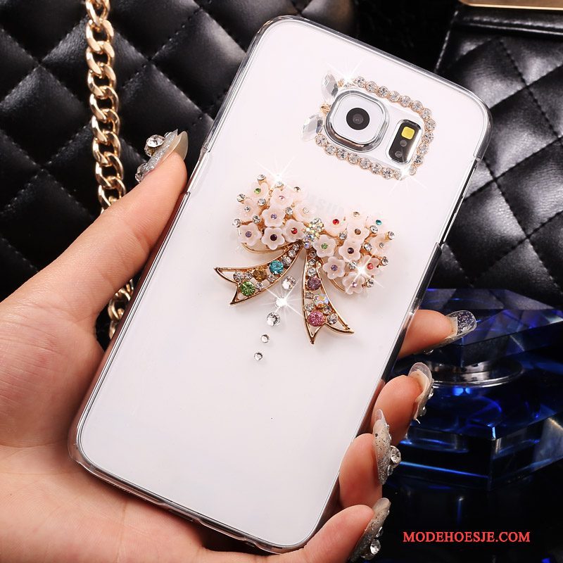 Hoesje Samsung Galaxy S7 Strass Doorzichtig Wit, Hoes Samsung Galaxy S7 Bescherming Dun