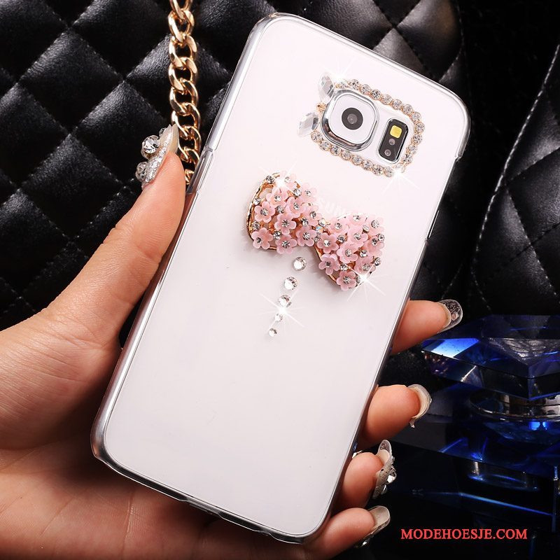 Hoesje Samsung Galaxy S7 Strass Doorzichtig Wit, Hoes Samsung Galaxy S7 Bescherming Dun