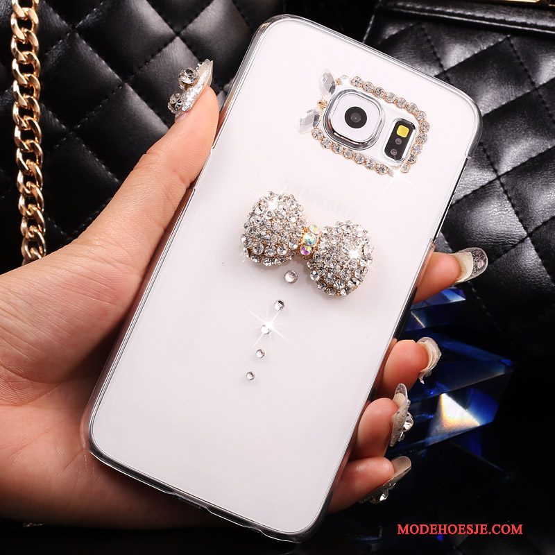 Hoesje Samsung Galaxy S7 Strass Doorzichtig Wit, Hoes Samsung Galaxy S7 Bescherming Dun