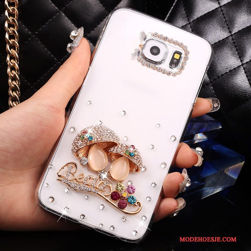 Hoesje Samsung Galaxy S7 Strass Doorzichtig Wit, Hoes Samsung Galaxy S7 Bescherming Dun