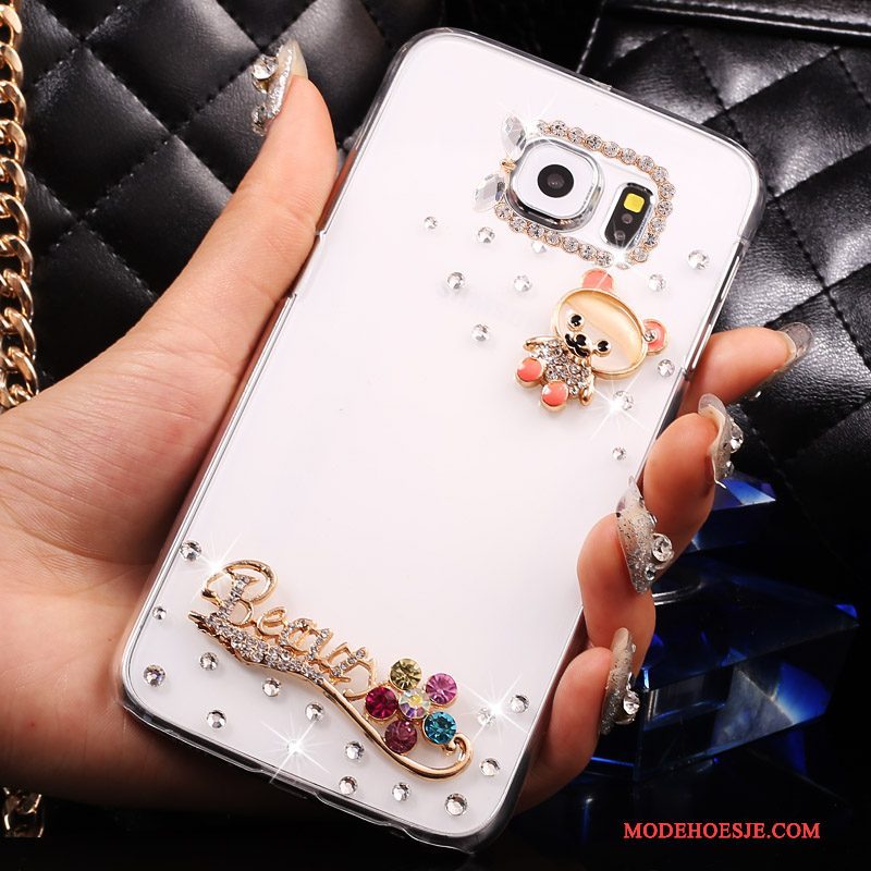 Hoesje Samsung Galaxy S7 Strass Doorzichtig Wit, Hoes Samsung Galaxy S7 Bescherming Dun