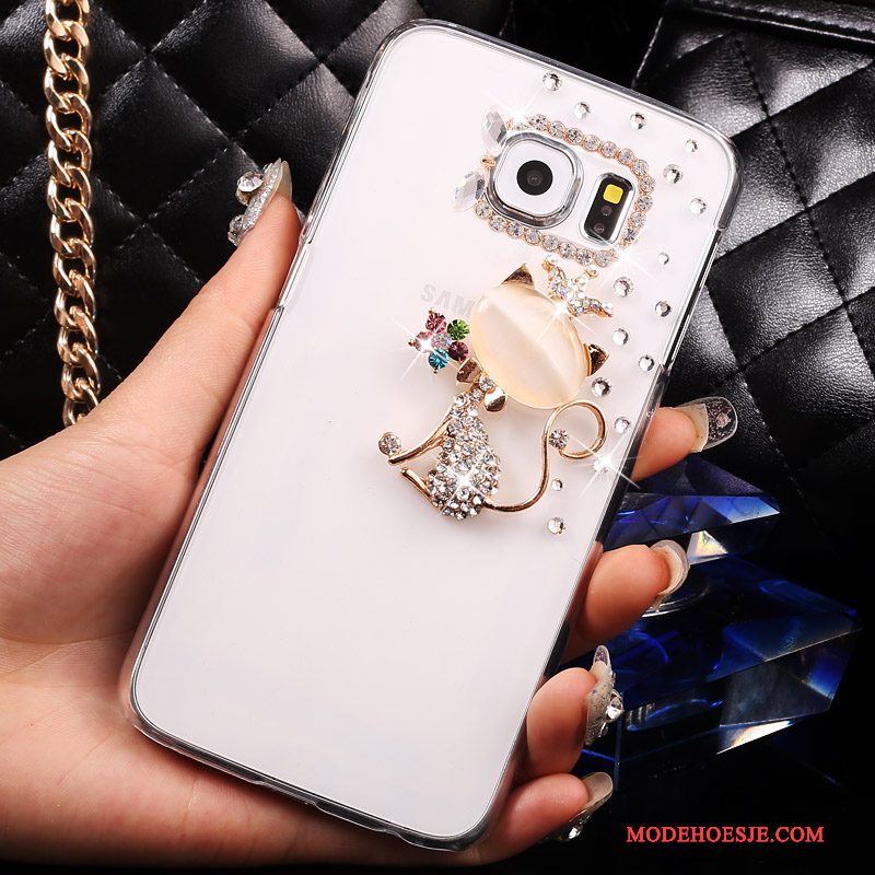 Hoesje Samsung Galaxy S7 Strass Doorzichtig Wit, Hoes Samsung Galaxy S7 Bescherming Dun