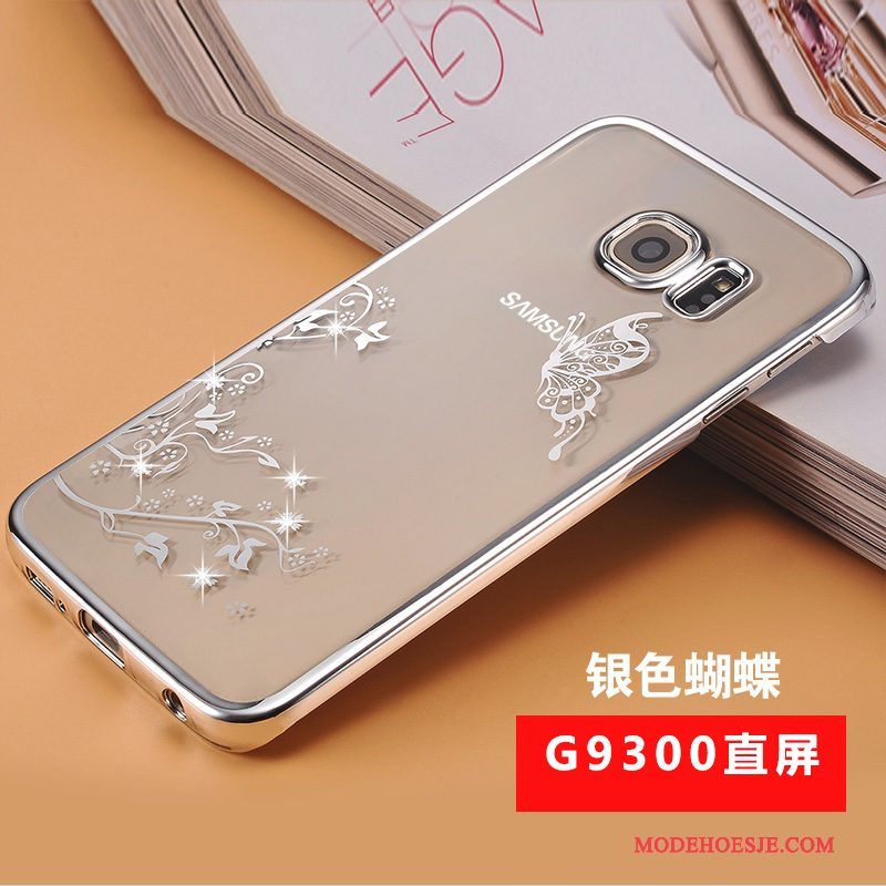 Hoesje Samsung Galaxy S7 Strass Telefoon Goud, Hoes Samsung Galaxy S7 Bescherming Anti-fall Slank