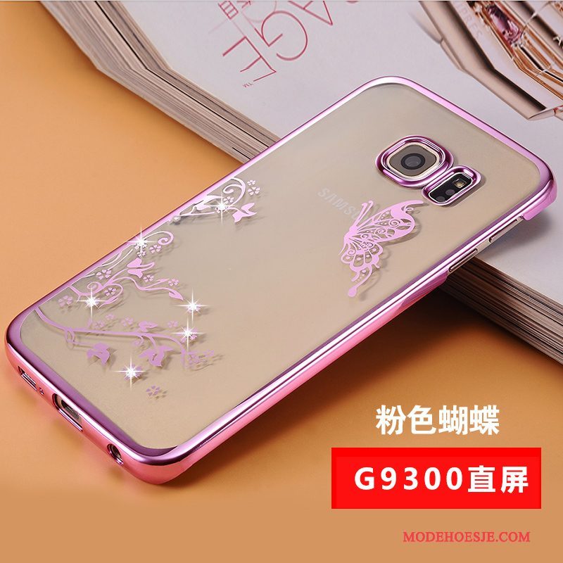 Hoesje Samsung Galaxy S7 Strass Telefoon Goud, Hoes Samsung Galaxy S7 Bescherming Anti-fall Slank