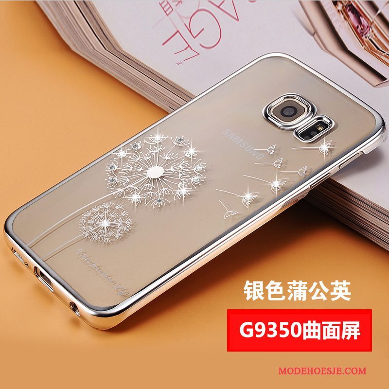 Hoesje Samsung Galaxy S7 Strass Telefoon Goud, Hoes Samsung Galaxy S7 Bescherming Anti-fall Slank