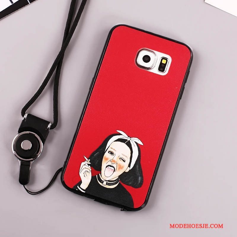 Hoesje Samsung Galaxy S7 Zacht Anti-fall Rood, Hoes Samsung Galaxy S7 Bescherming Telefoon Hanger