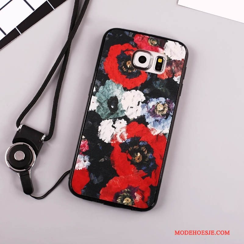 Hoesje Samsung Galaxy S7 Zacht Anti-fall Rood, Hoes Samsung Galaxy S7 Bescherming Telefoon Hanger