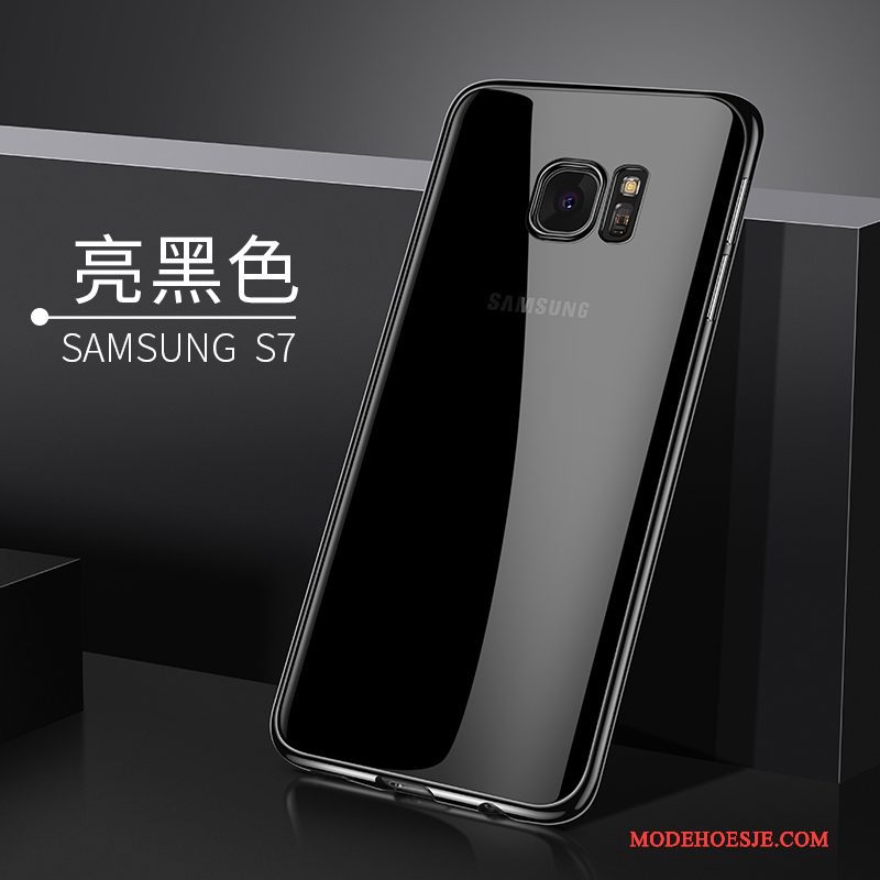 Hoesje Samsung Galaxy S7 Zacht Doorzichtig Zilver, Hoes Samsung Galaxy S7 Siliconen Telefoon Trend