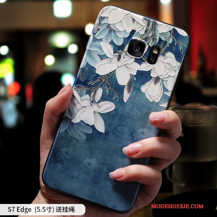 Hoesje Samsung Galaxy S7 Zacht Elegantetelefoon, Hoes Samsung Galaxy S7 Scheppend Persoonlijk Lichtblauw