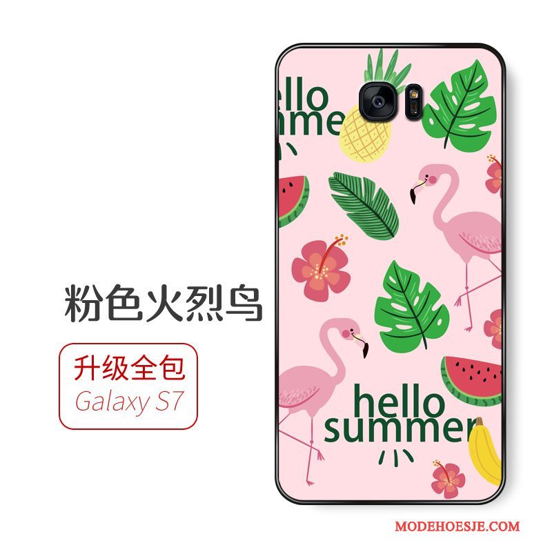 Hoesje Samsung Galaxy S7 Zacht Trend Anti-fall, Hoes Samsung Galaxy S7 Bescherming Dun Roze