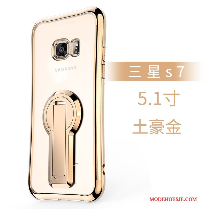Hoesje Samsung Galaxy S7 Zakken Anti-falltelefoon, Hoes Samsung Galaxy S7 Siliconen Zilver