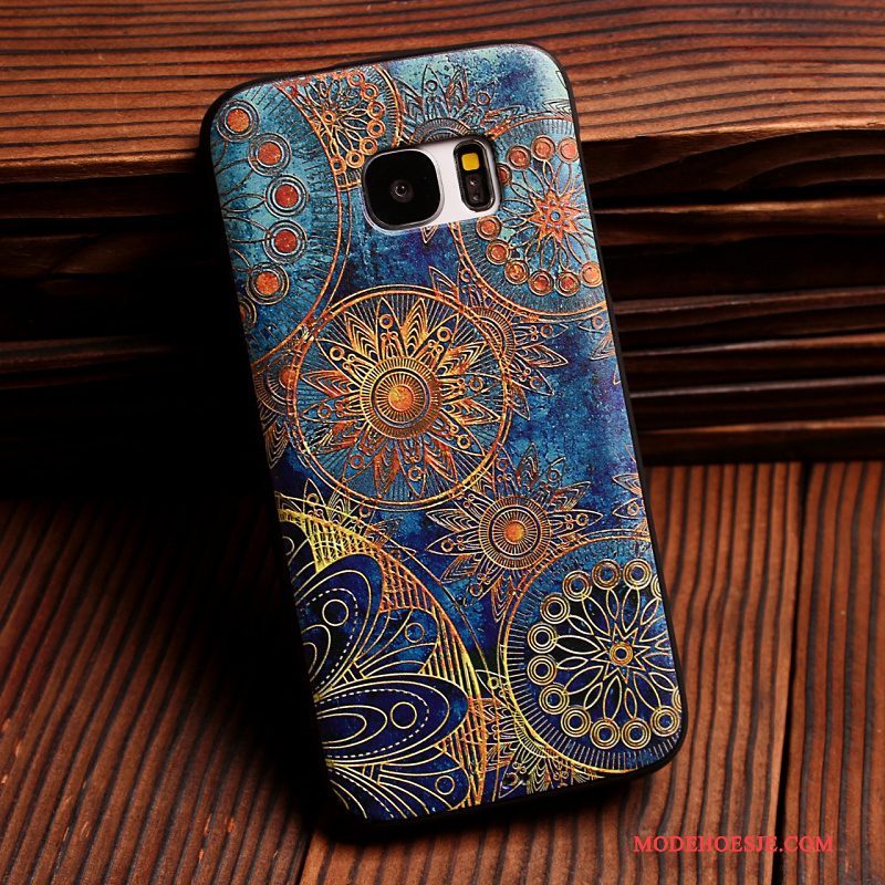 Hoesje Samsung Galaxy S7 Zakken Blauw Anti-fall, Hoes Samsung Galaxy S7 Zacht Telefoon