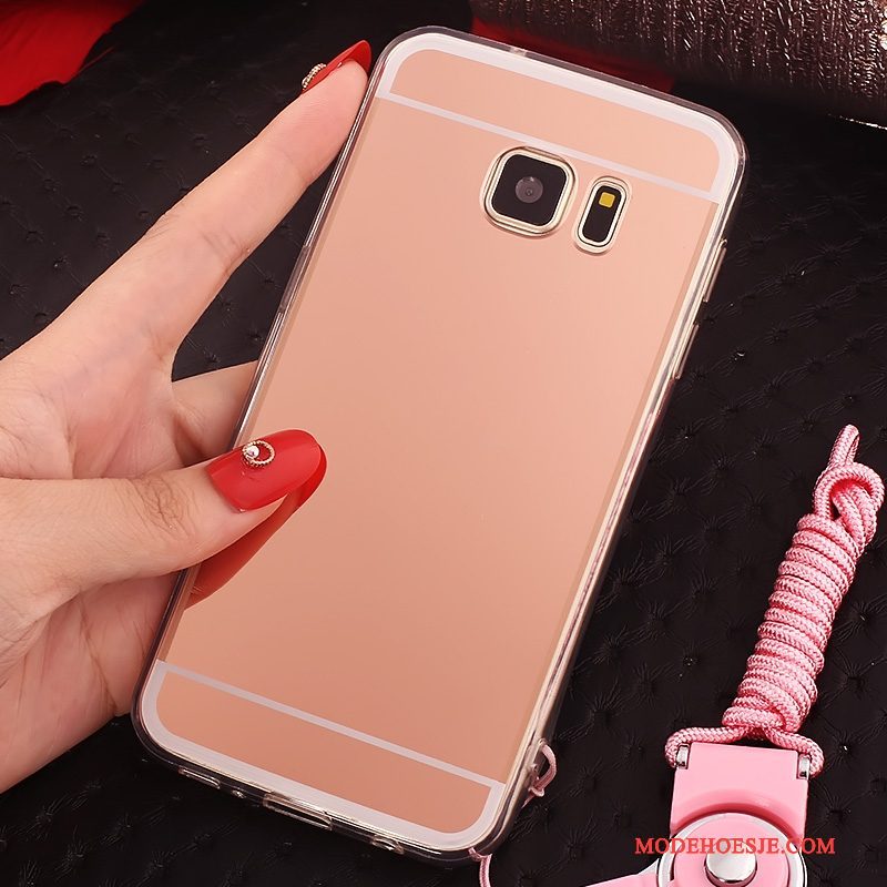 Hoesje Samsung Galaxy S7 Zakken Goudtelefoon, Hoes Samsung Galaxy S7 Zacht Anti-fall Hanger