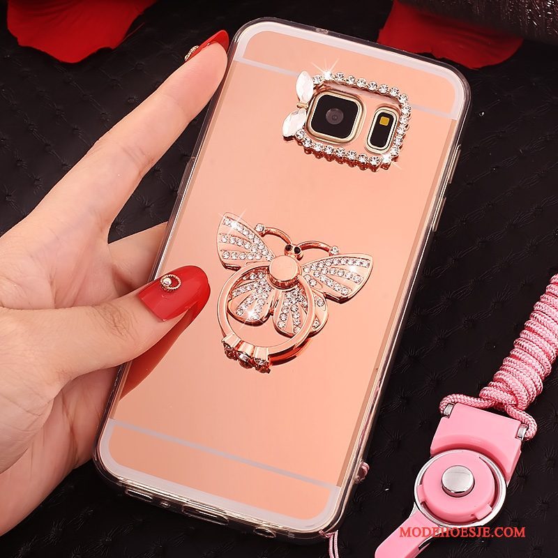 Hoesje Samsung Galaxy S7 Zakken Goudtelefoon, Hoes Samsung Galaxy S7 Zacht Anti-fall Hanger