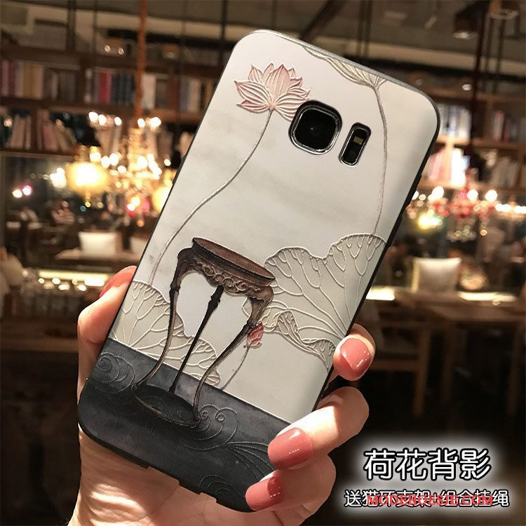 Hoesje Samsung Galaxy S7 Zakken Persoonlijk Hanger, Hoes Samsung Galaxy S7 Siliconen Chinese Stijl Geel