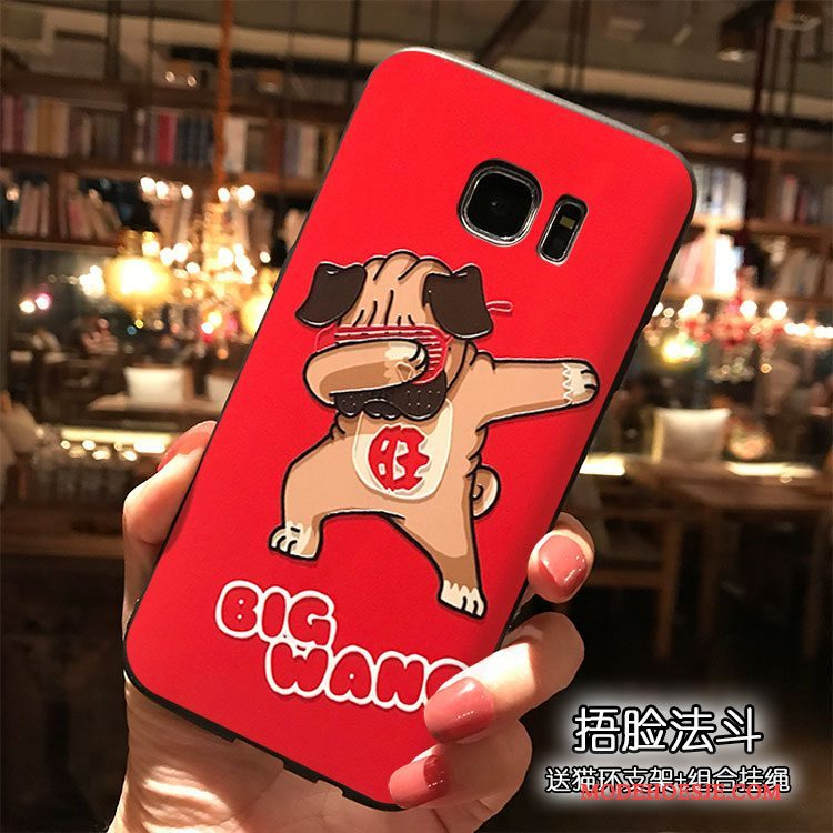 Hoesje Samsung Galaxy S7 Zakken Telefoon Hanger, Hoes Samsung Galaxy S7 Siliconen Persoonlijk Rood