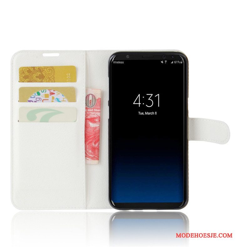 Hoesje Samsung Galaxy S8 Bescherming Kaart Zwart, Hoes Samsung Galaxy S8 Leer Telefoon