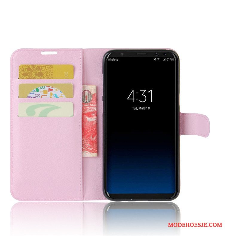 Hoesje Samsung Galaxy S8 Bescherming Kaart Zwart, Hoes Samsung Galaxy S8 Leer Telefoon