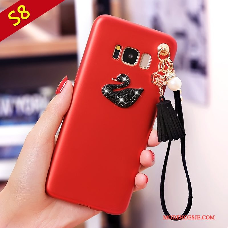 Hoesje Samsung Galaxy S8 Bescherming Rood Schrobben, Hoes Samsung Galaxy S8 Zakken Telefoon Anti-fall