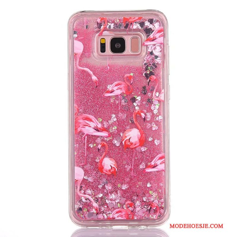 Hoesje Samsung Galaxy S8 Bescherming Roze Vloeistof, Hoes Samsung Galaxy S8 Zacht Trendtelefoon