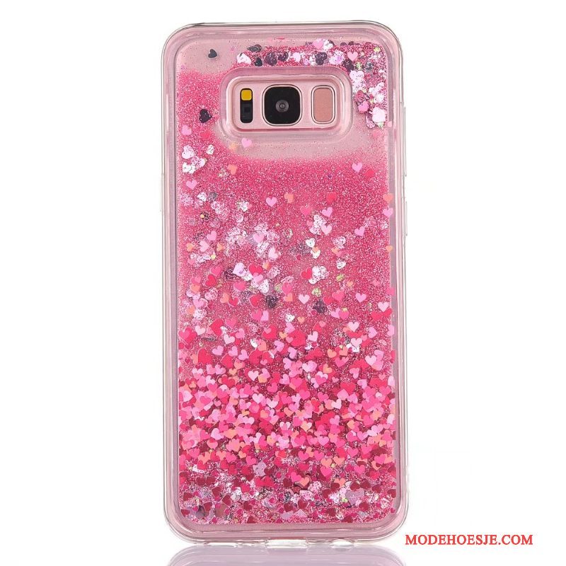 Hoesje Samsung Galaxy S8 Bescherming Roze Vloeistof, Hoes Samsung Galaxy S8 Zacht Trendtelefoon