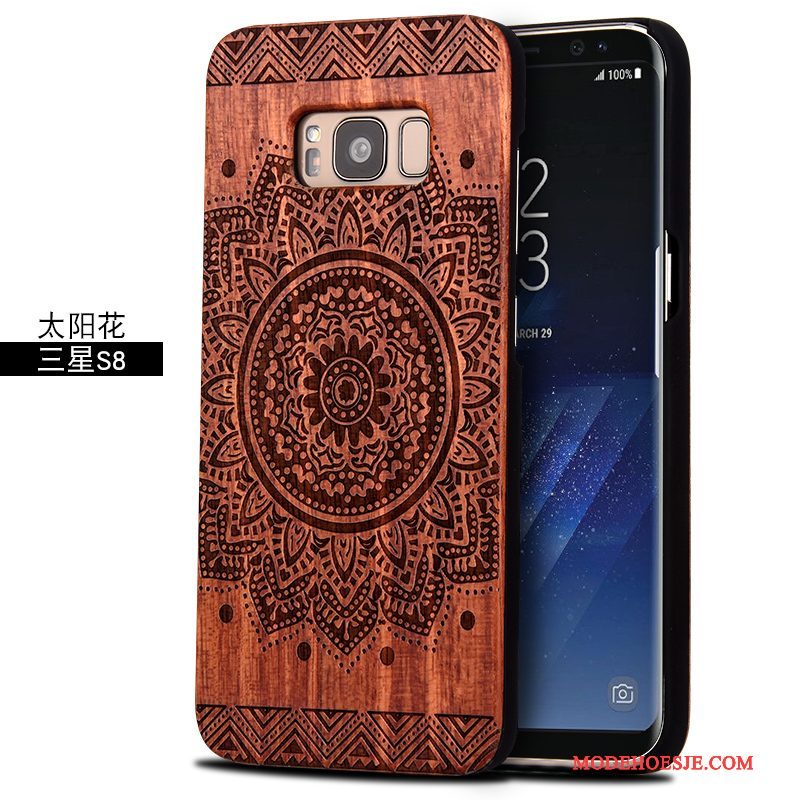 Hoesje Samsung Galaxy S8 Bescherming Totem Sculptuur, Hoes Samsung Galaxy S8 Rood Massief Hout