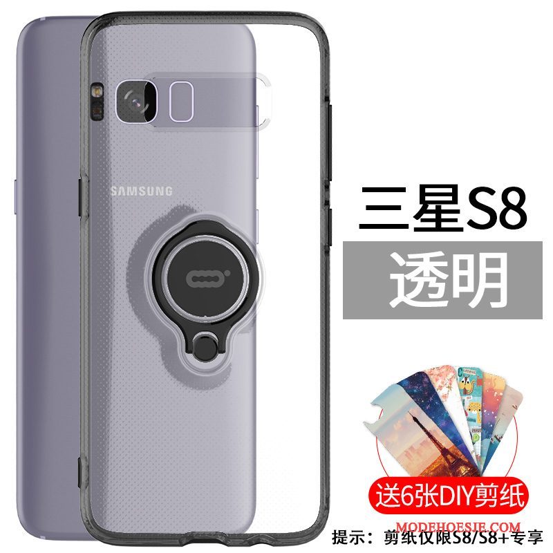 Hoesje Samsung Galaxy S8 Bescherming Wit Klittenband, Hoes Samsung Galaxy S8 Zakken Dun Anti-fall