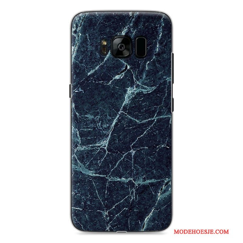 Hoesje Samsung Galaxy S8 Geschilderd Donkerblauwtelefoon, Hoes Samsung Galaxy S8 Houtnerf Wit Persoonlijk