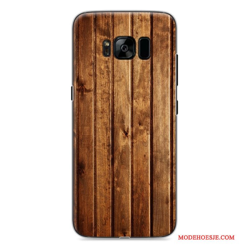 Hoesje Samsung Galaxy S8 Geschilderd Donkerblauwtelefoon, Hoes Samsung Galaxy S8 Houtnerf Wit Persoonlijk