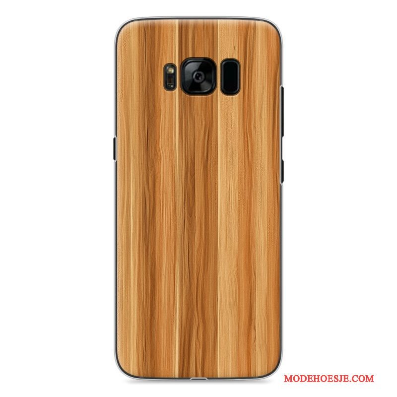 Hoesje Samsung Galaxy S8 Geschilderd Donkerblauwtelefoon, Hoes Samsung Galaxy S8 Houtnerf Wit Persoonlijk