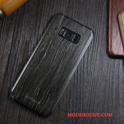 Hoesje Samsung Galaxy S8 Hout Telefoon Dun, Hoes Samsung Galaxy S8 Bescherming Massief Hout Trendy Merk