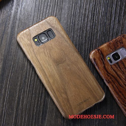 Hoesje Samsung Galaxy S8 Hout Telefoon Dun, Hoes Samsung Galaxy S8 Bescherming Massief Hout Trendy Merk