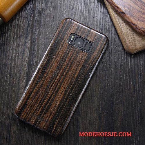 Hoesje Samsung Galaxy S8 Hout Telefoon Dun, Hoes Samsung Galaxy S8 Bescherming Massief Hout Trendy Merk