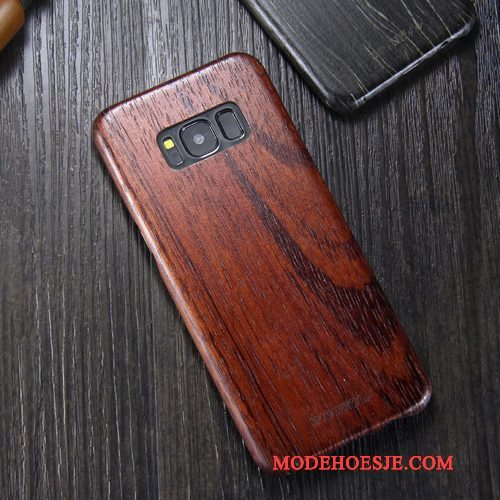 Hoesje Samsung Galaxy S8 Hout Telefoon Dun, Hoes Samsung Galaxy S8 Bescherming Massief Hout Trendy Merk