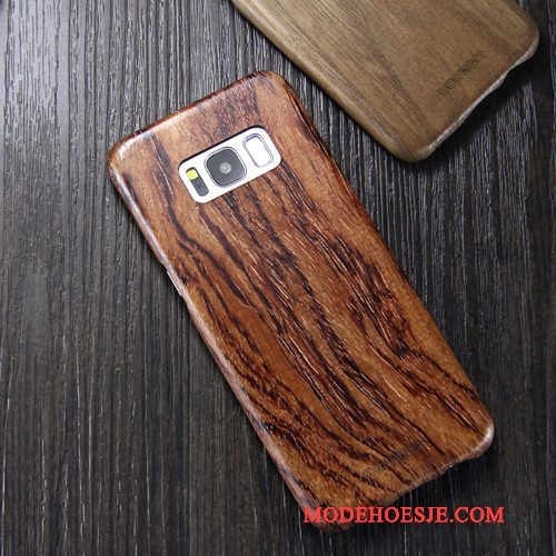 Hoesje Samsung Galaxy S8 Hout Telefoon Dun, Hoes Samsung Galaxy S8 Bescherming Massief Hout Trendy Merk