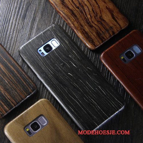 Hoesje Samsung Galaxy S8 Hout Telefoon Dun, Hoes Samsung Galaxy S8 Bescherming Massief Hout Trendy Merk