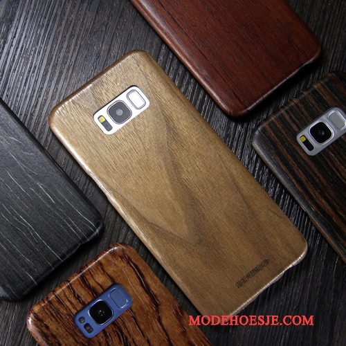 Hoesje Samsung Galaxy S8 Hout Telefoon Dun, Hoes Samsung Galaxy S8 Bescherming Massief Hout Trendy Merk