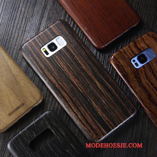 Hoesje Samsung Galaxy S8 Hout Telefoon Dun, Hoes Samsung Galaxy S8 Bescherming Massief Hout Trendy Merk