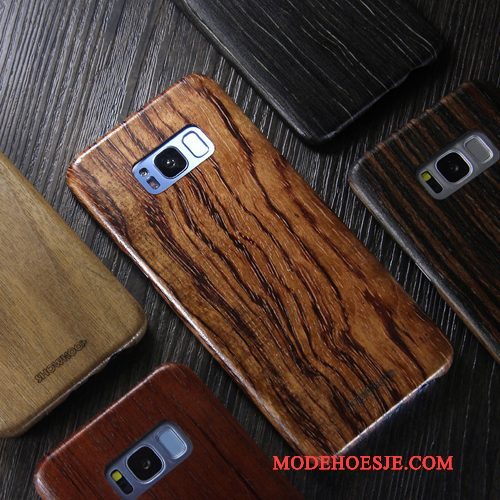 Hoesje Samsung Galaxy S8 Hout Telefoon Dun, Hoes Samsung Galaxy S8 Bescherming Massief Hout Trendy Merk