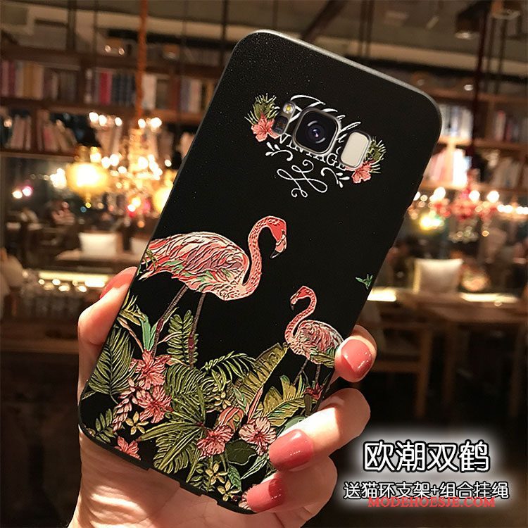 Hoesje Samsung Galaxy S8+ Kleur Telefoon Vogel, Hoes Samsung Galaxy S8+ Siliconen Bloemen Hanger