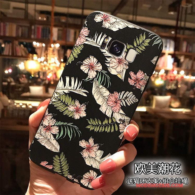 Hoesje Samsung Galaxy S8+ Kleur Telefoon Vogel, Hoes Samsung Galaxy S8+ Siliconen Bloemen Hanger