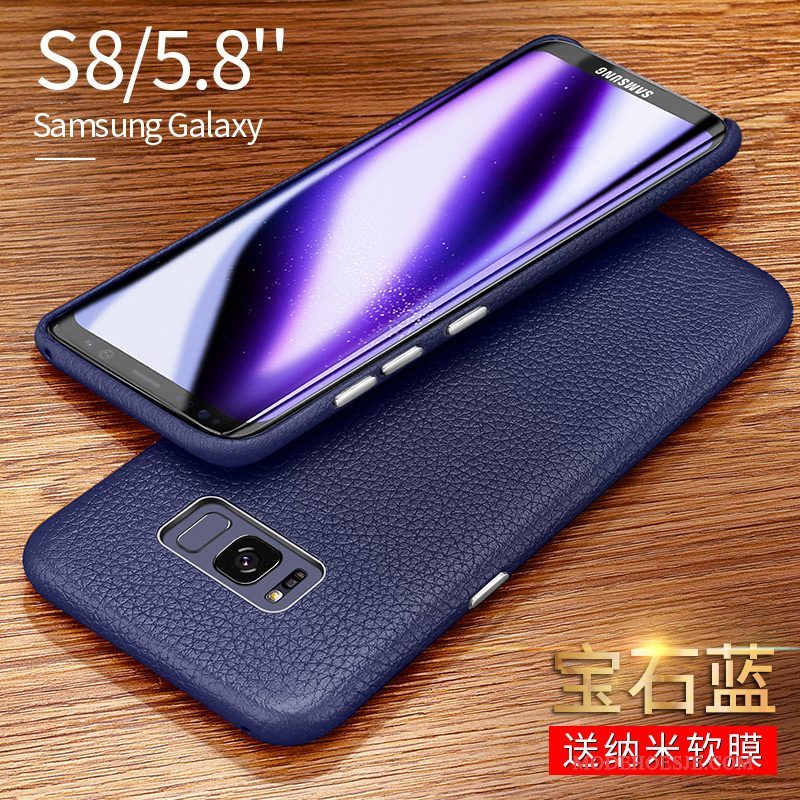 Hoesje Samsung Galaxy S8 Leer Bedrijf Anti-fall, Hoes Samsung Galaxy S8 Luxe Dun Persoonlijk